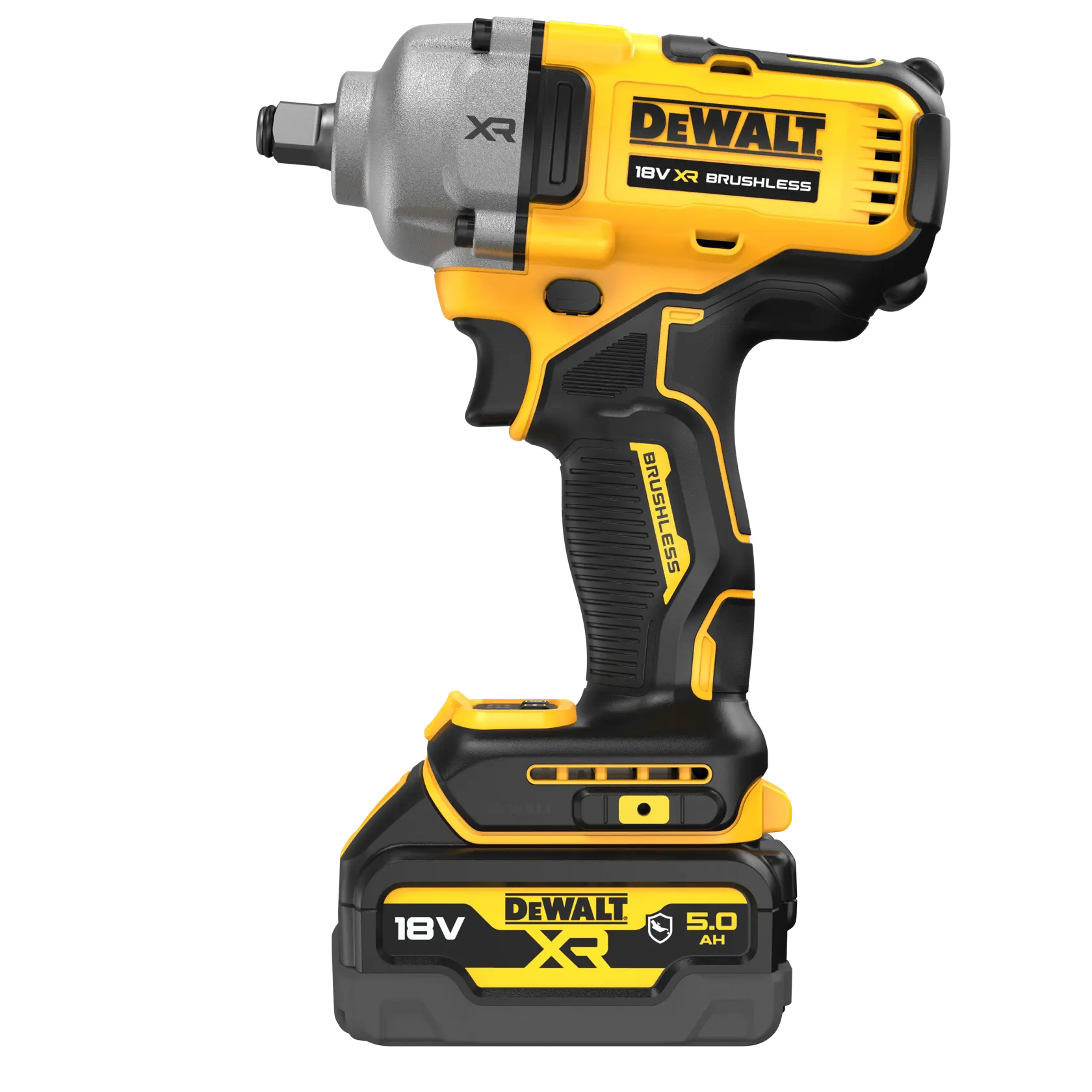 DEWALT® 18V XR® Bürstenloser 1/2" Akku-Mittel-Torque-Schlagschrauber mit Schweinsring - 2 x 5Ah Akku Automobil