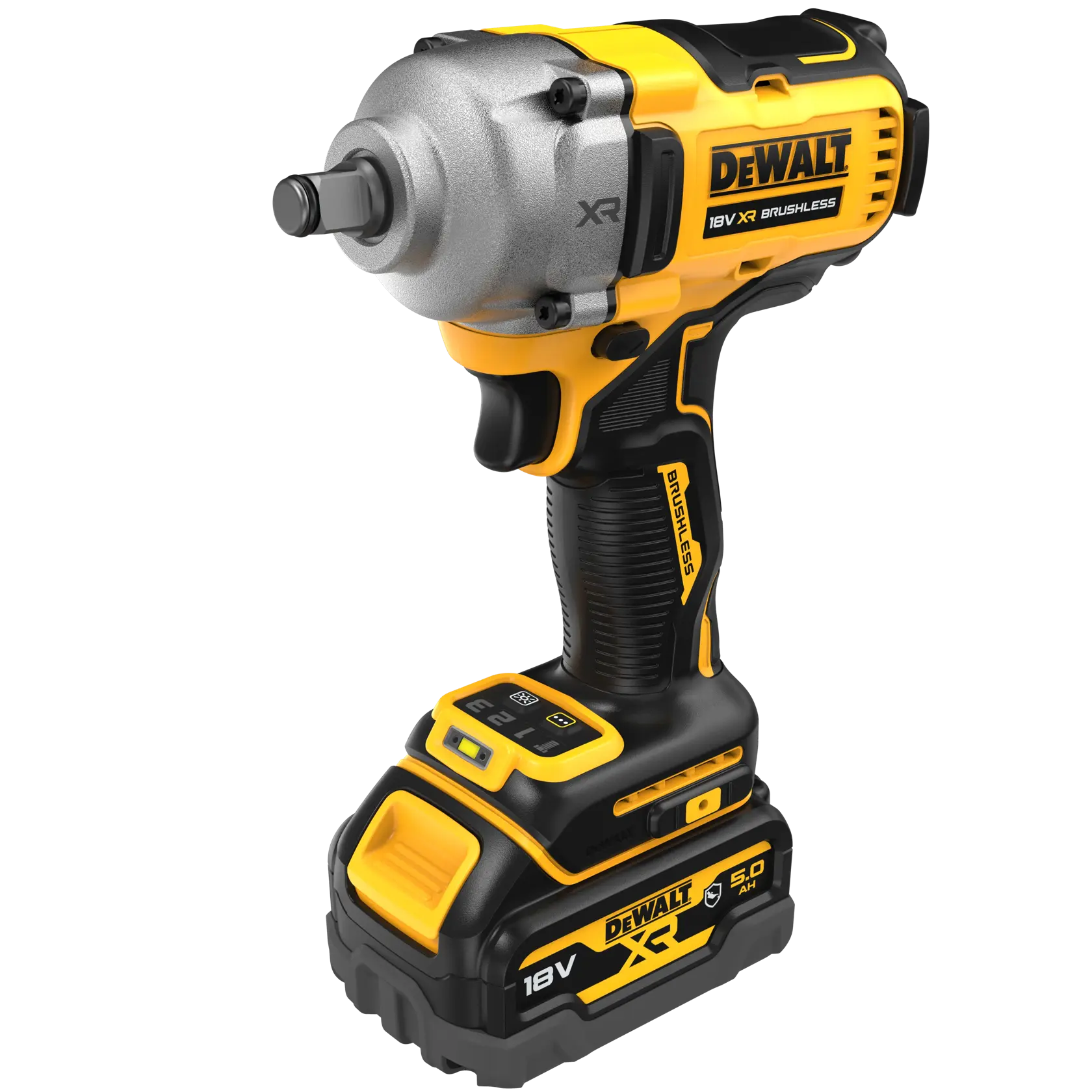 DEWALT® 18V XR® Bürstenloser 1/2" Akku-Mittel-Torque-Schlagschrauber mit Schweinsring - 2 x 5Ah Akku Automobil