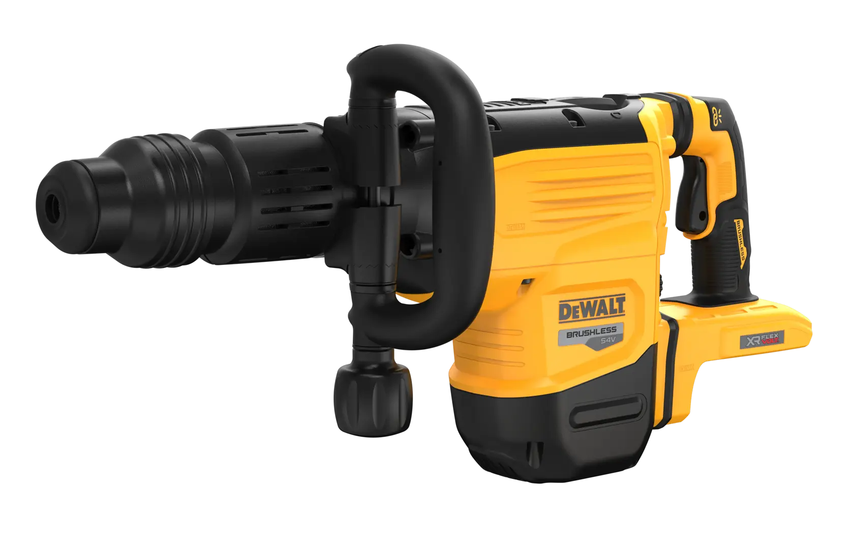 Marteau perforateur sans fil DEWALT DCH892N jaune et noir avec poignée ergonomique sur fond blanc.