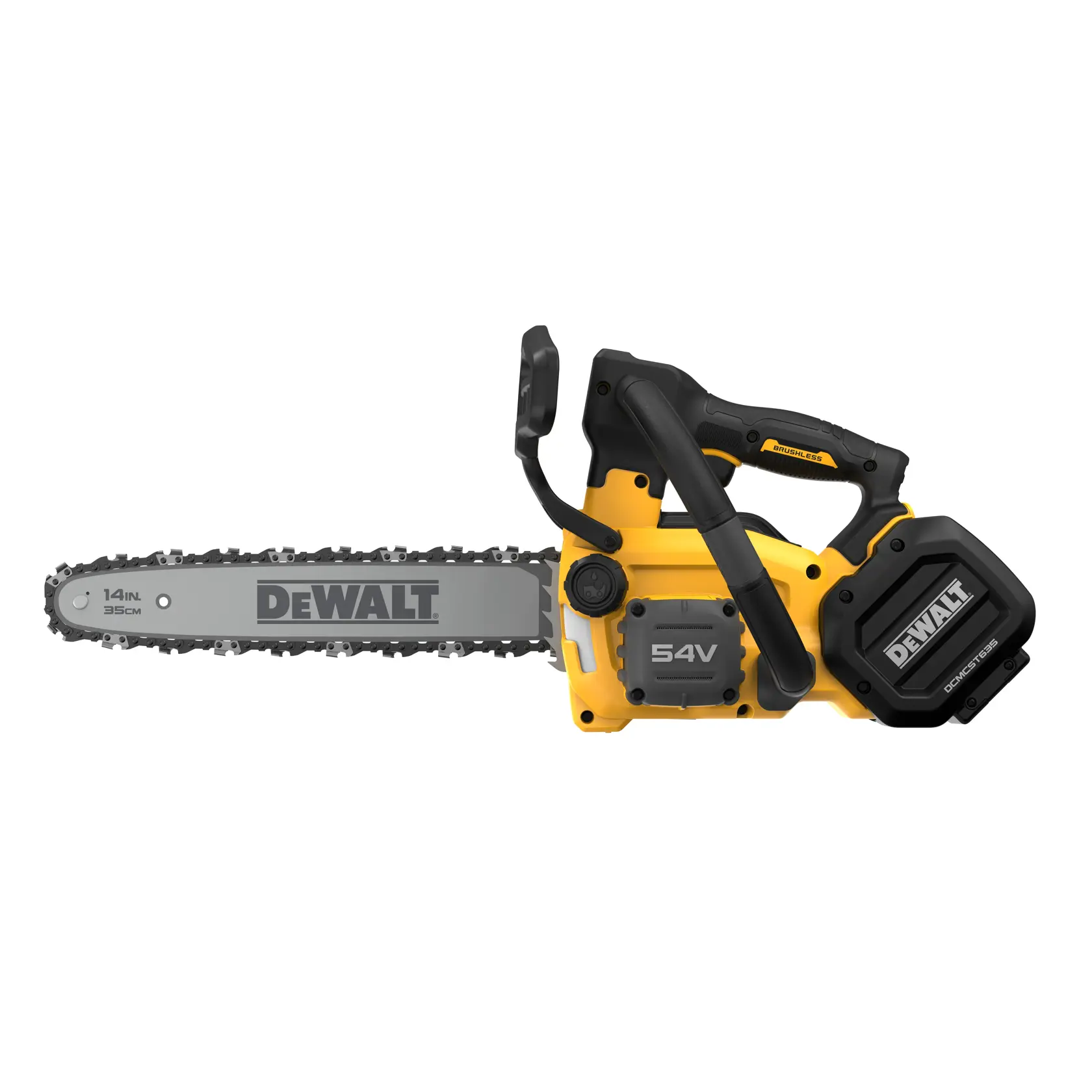 54 Volt Top-Handle-Akku-Kettensäge 35 cm Schwert (bürstenlos), Basisversion, WARNUNG - Diese Kettensäge darf nur von ausgebildeten Baumpflegern verwendet werden