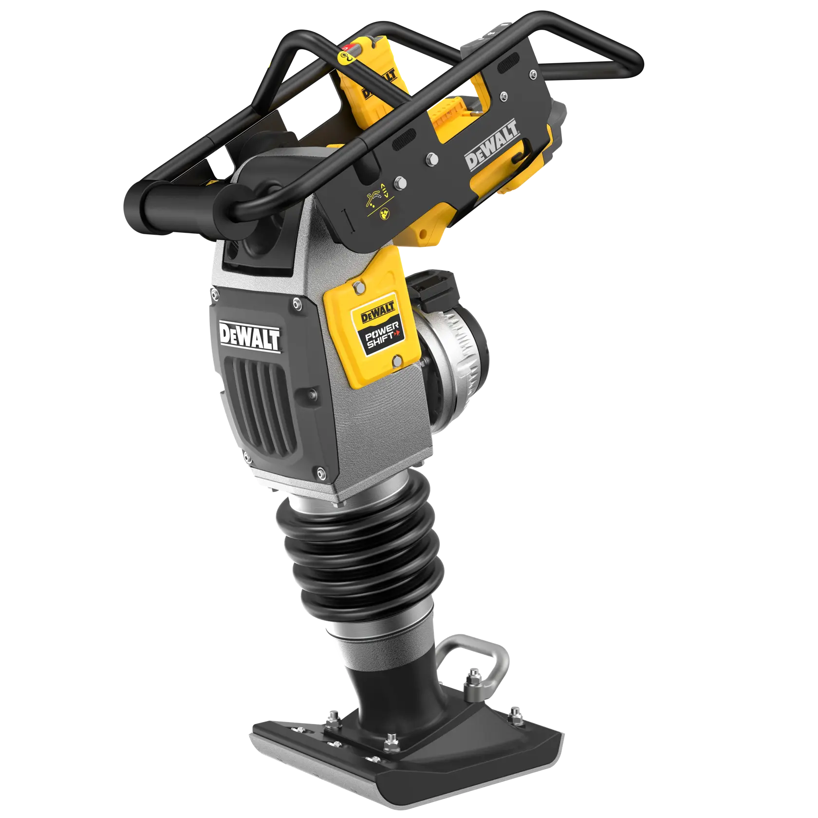 Compacteur sans fil DEWALT avec base solide et poignée protectrice, modèle DCPS660N.