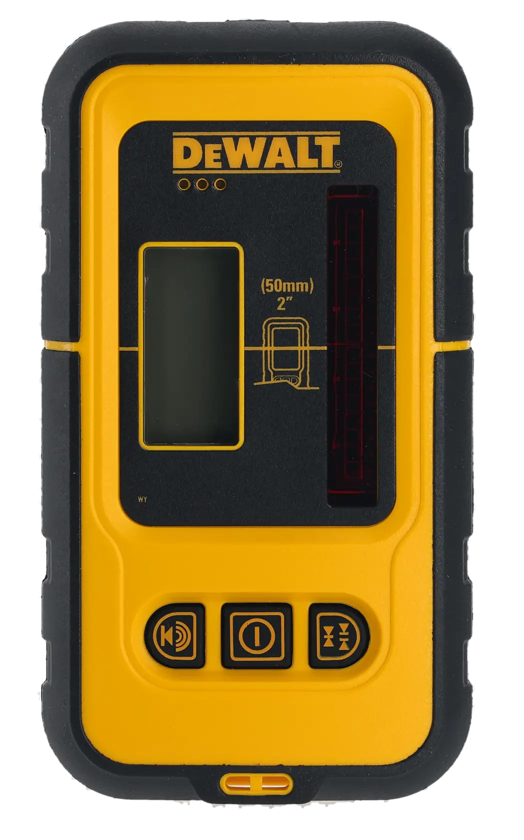 DEWALT Fotogerät, DE0892-XE und DE0892 SKUs, gelb-schwarz, Bedientasten sichtbar.