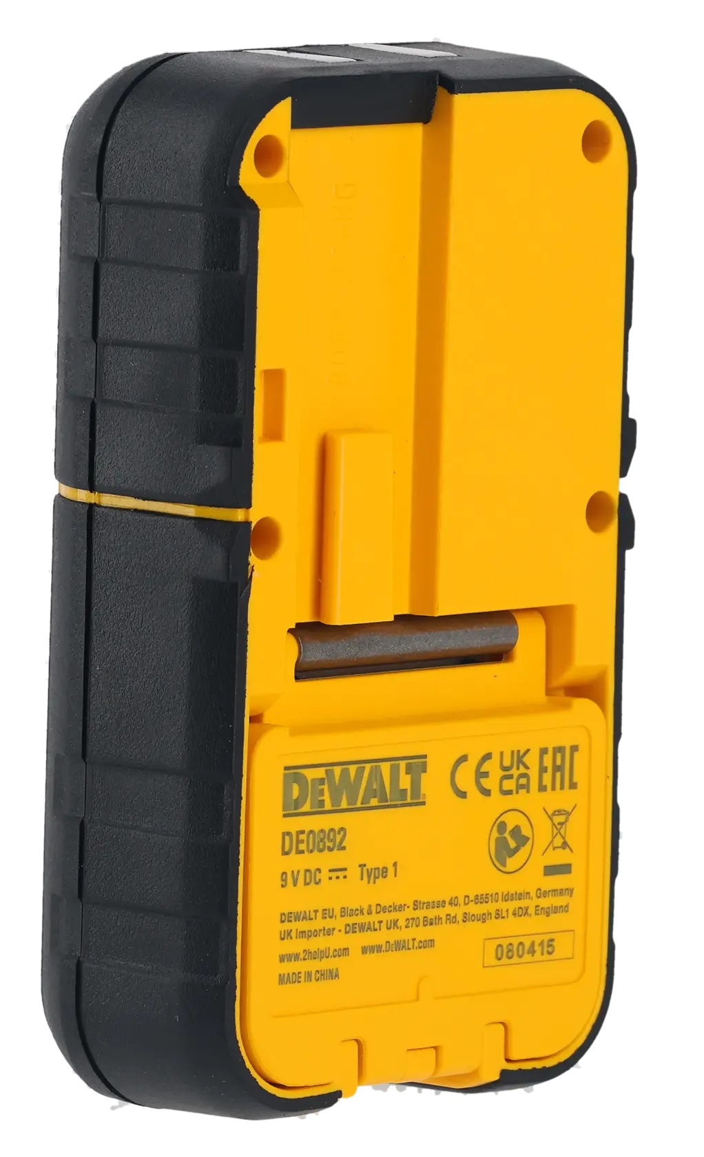 DEWALT Fotozubehör, DE0892-XE und DE0892 SKUs, schwarz-gelber Rücken, kompakt.