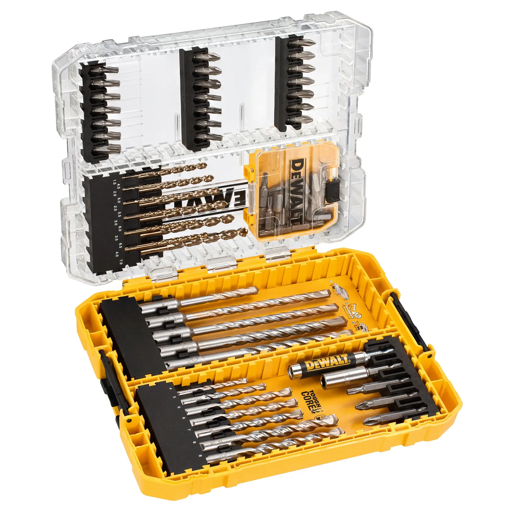 DEWALT Bohr- und Bitset im gelben Koffer, DT70760-QZ, DT70760. Mehrere Bits sortiert.