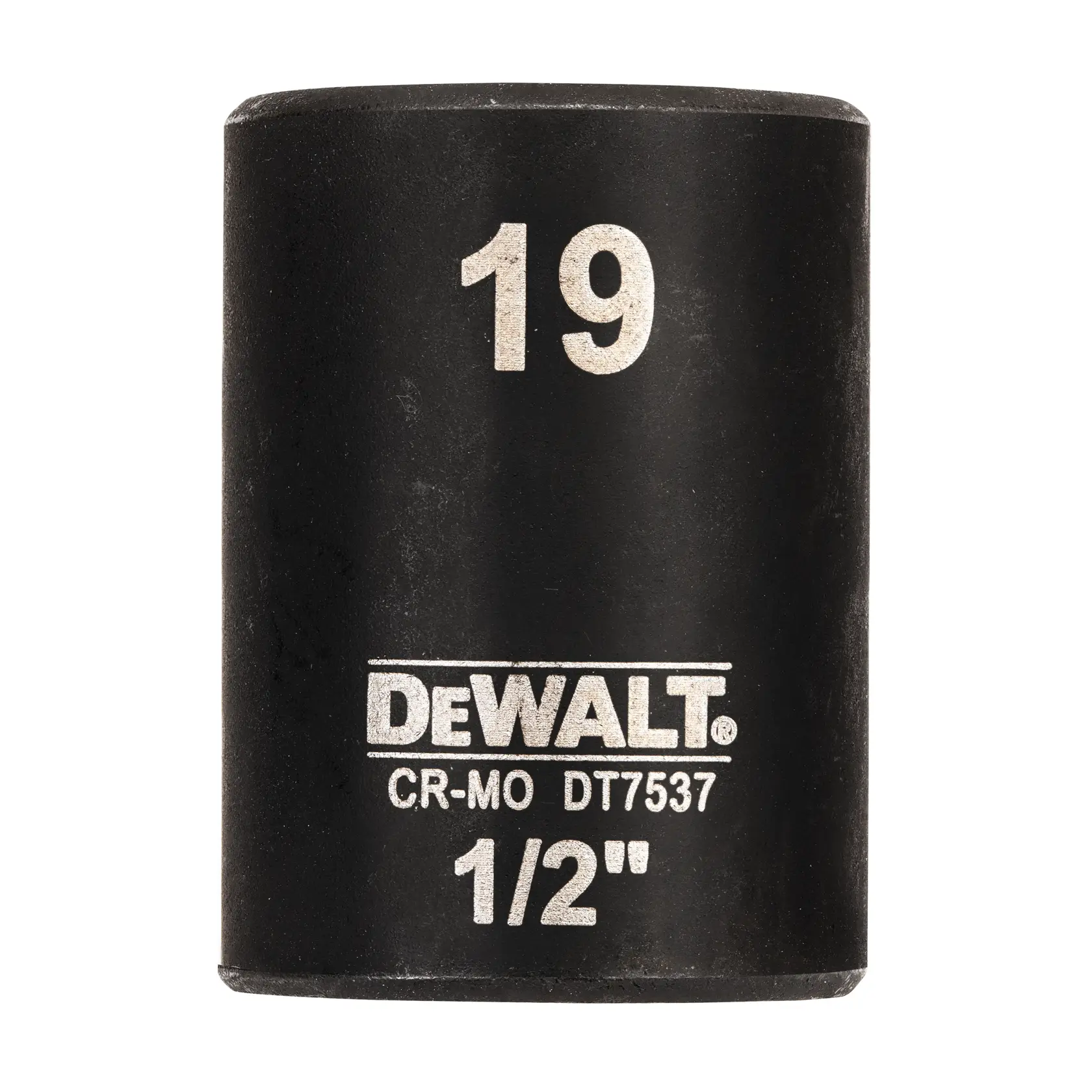Douille à chocs DEWALT DT7537 19 mm 1/2 pouce, noire, accessoire cylindrique pour outils mécaniques.