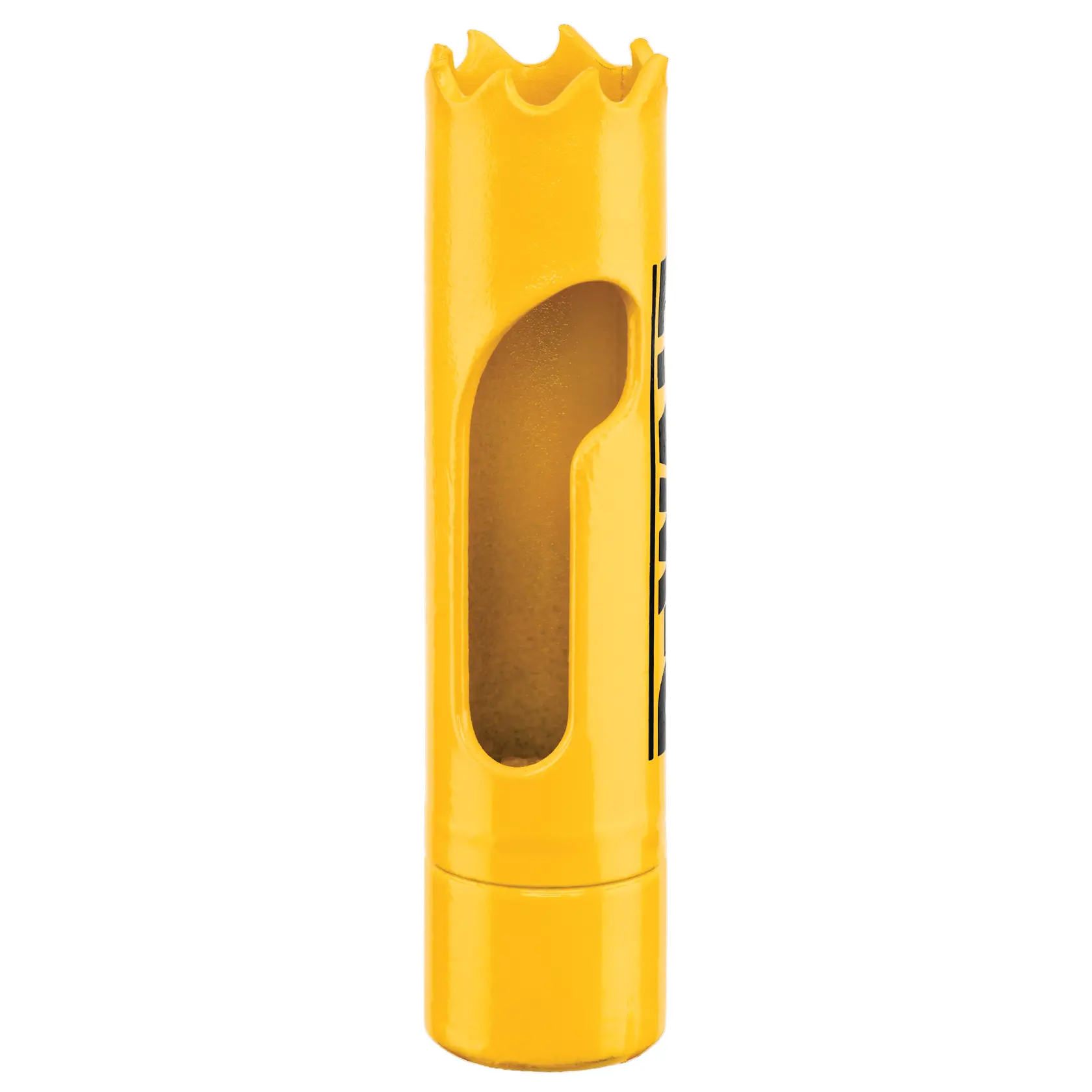Grafik mit DEWALT XTREME Sub-Compact Series Branding und dem Slogan 'Kompakt und leistungsstark' auf gelbem Hintergrund.