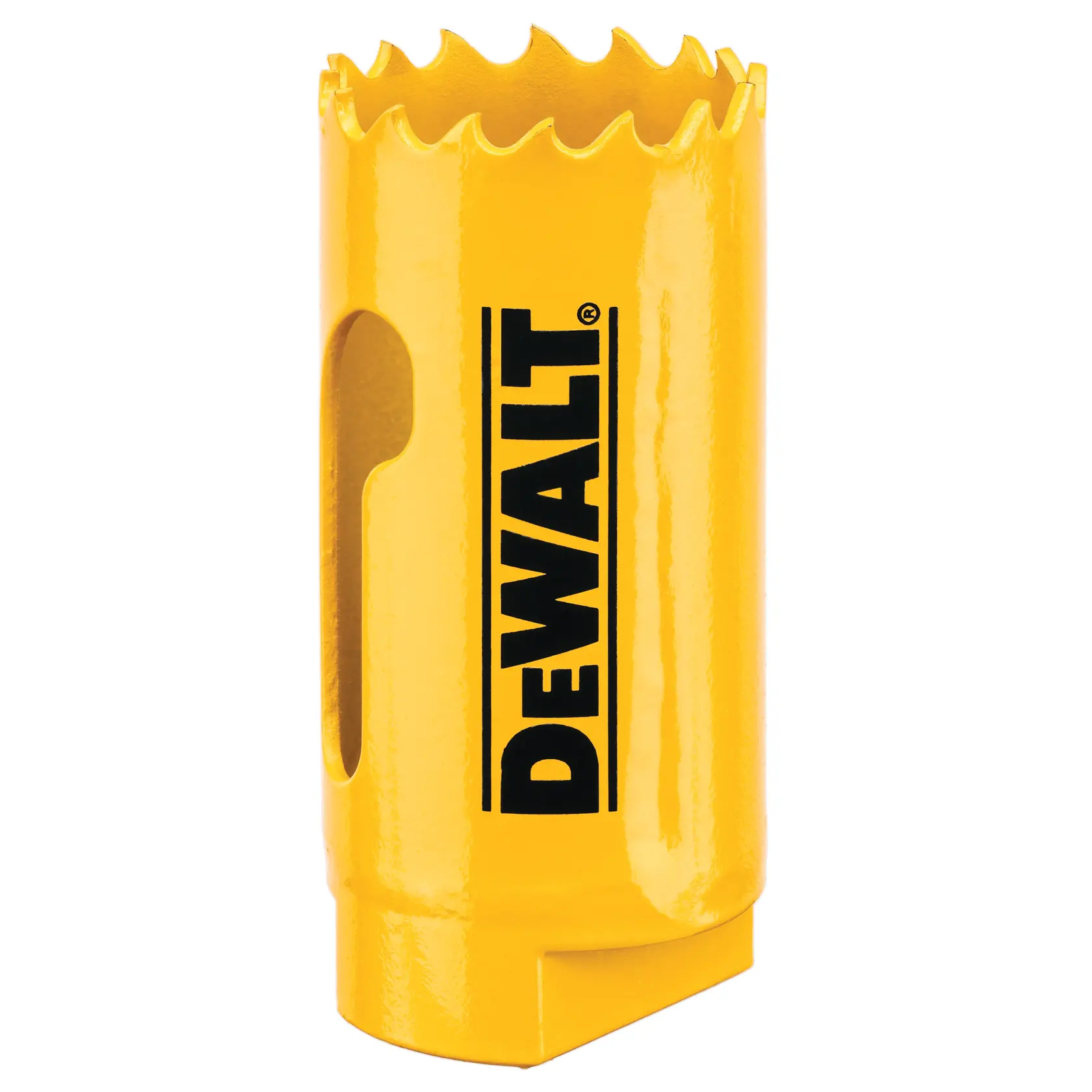 DEWALT Lochsäge gelb, DT90304-QZ und DT90304 SKUs, zylindrisch mit gezacktem Rand.