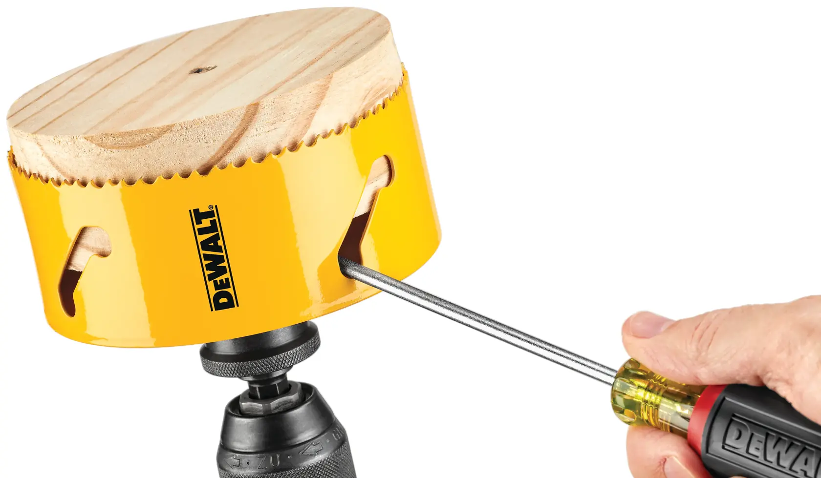 DEWALT DT90344, DT90344-QZ Lochsäge schneidet Holz; Schraubendreher hilft. Kategorie Fotografie.