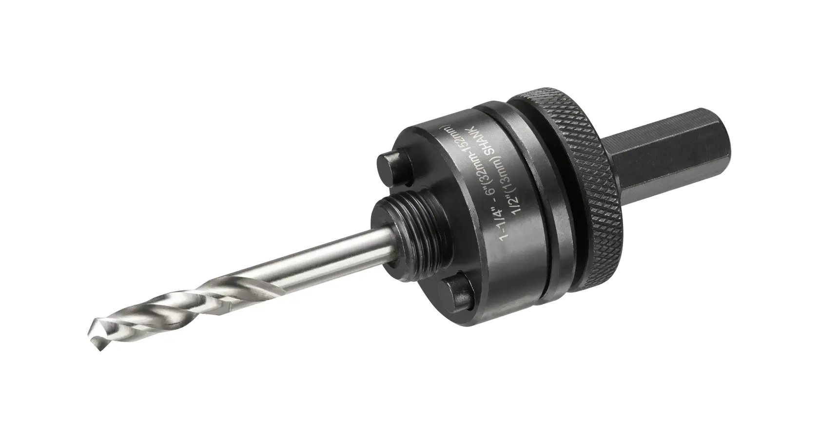Mandrin de scie-cloche DEWALT DT90369 avec foret pilote pour fixer les scies-cloches aux perceuses.