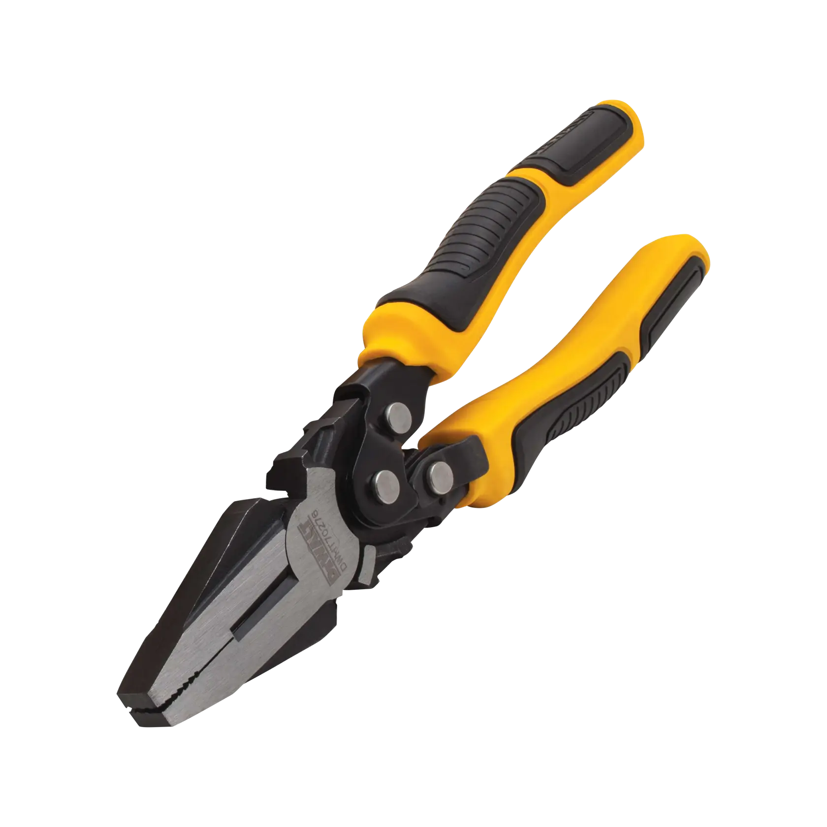 Pince DEWALT à poignées ergonomiques jaune et noir. Outil pour saisir et couper.