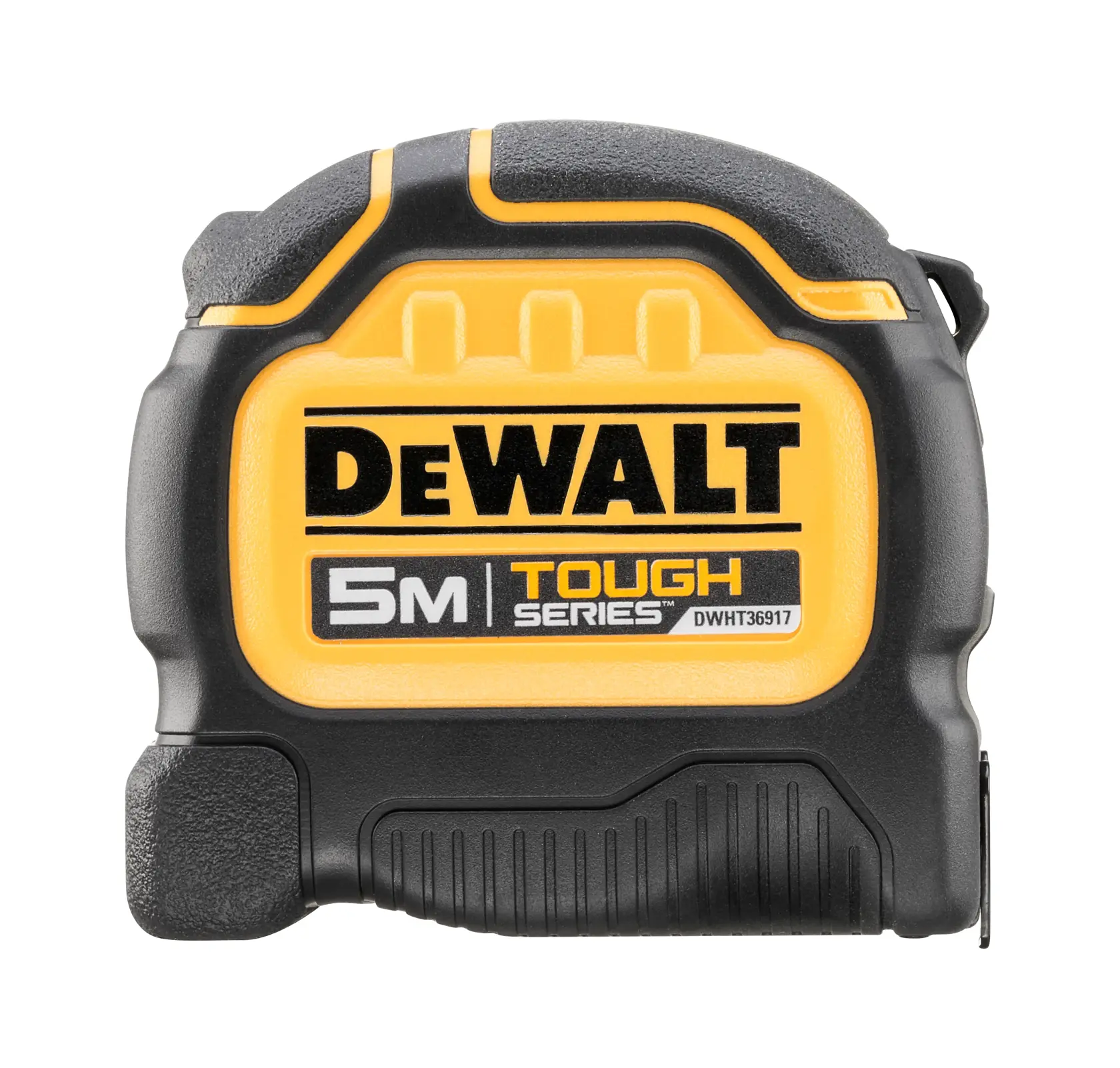 Mètre ruban DEWALT Tough Series, 5 mètres, noir et jaune, modèle DWHT36917-0.