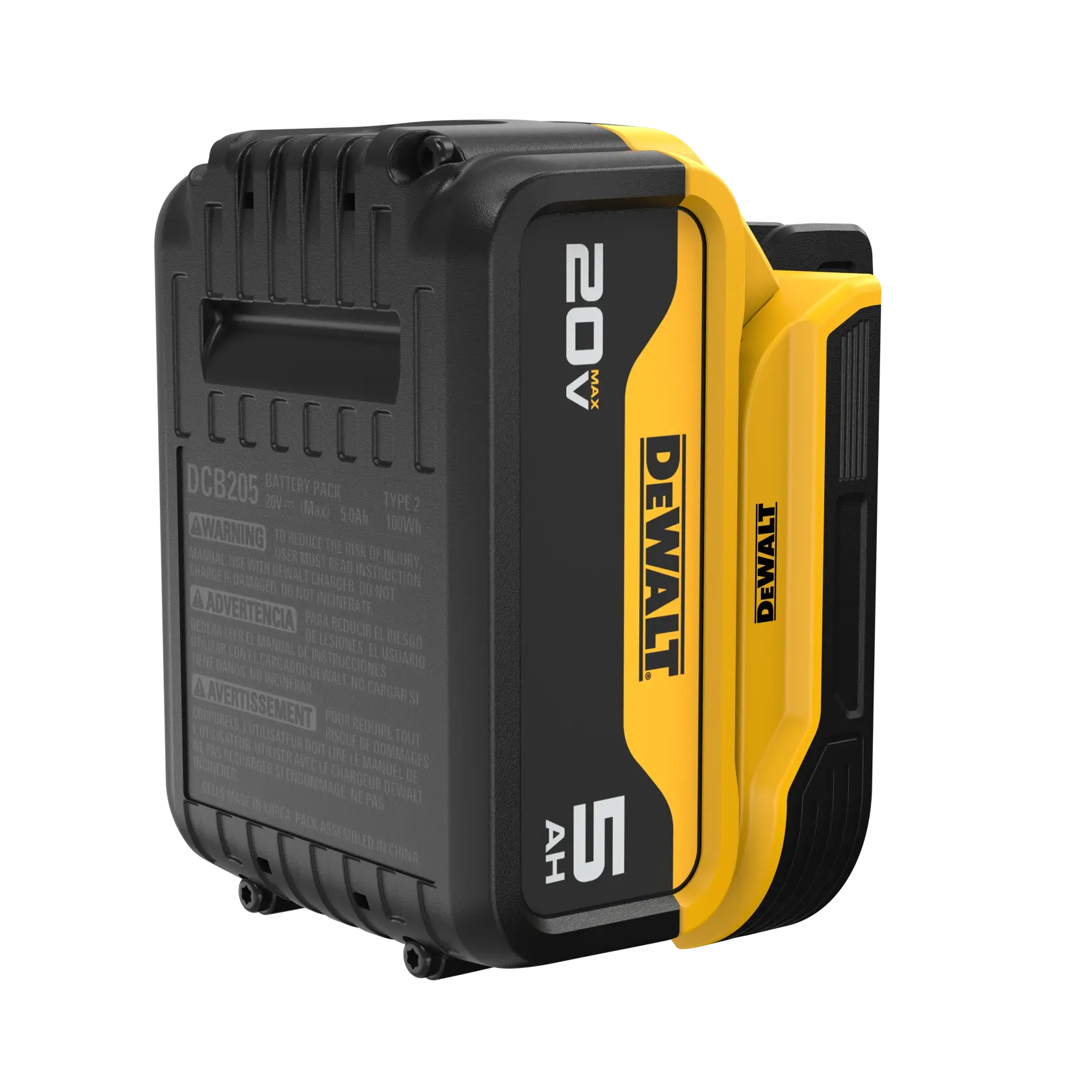 DEWALT 20V Akku DWST82820, DWST82820-0 für Fotografie, schwarz-gelb, 5AH Kapazität.